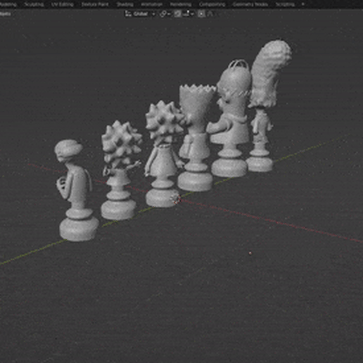 The Simpsons 3-D Red Chess Piece 