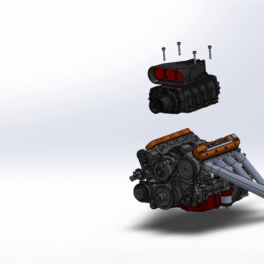 🥵 1:6 scale V8 RC engine for Hot Rod・ 3D File for 3D printing・Cults