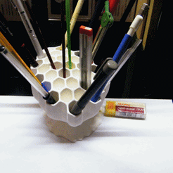 anim_guepe_nid5_300.gif STL file Organic inspired pencil holder・3D printing design to download
