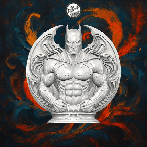 Muscular Batman Bust Stone Carving – SoliDRawinGs SG4166