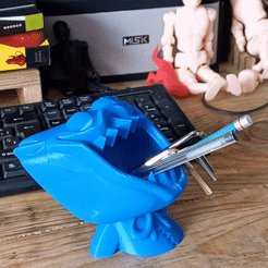 ezgif.com-gif-maker-12.gif STL file Huggy Wuggy pen organizer・3D printer model to download, Thejers
