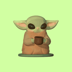 IMG_0156.gif STL file Baby Yoda - Mandalorian・Template to download and 3D print