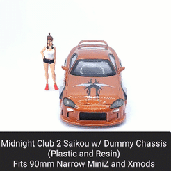 Saikou.gif STL file Midnight Club 2 Saikou Body Shell with Dummy Chassis (Xmod and MiniZ)・3D printer model to download
