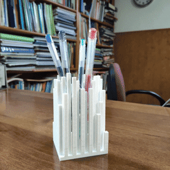pencil_cup_small_2.gif STL file Square pencil and pen cup・Template to download and 3D print