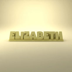 Elizabeth_Playful.gif STL file Elizabeth 3D Nametag - 5 Fonts・3D print model to download