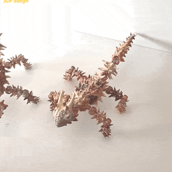 1.gif STL-Datei Articulated Moloch horridus, Thorny Devil, spiked lizard・Design zum Herunterladen und 3D-Drucken