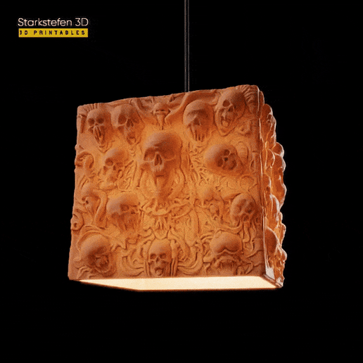 Horror Halloween skull 3D printable Decor Light - 3D model önizlemesi