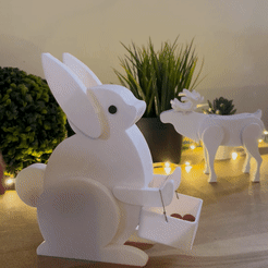 ezgif.com-gif-maker.gif Archivo STL dispensador de caramelos de conejo・Plan de impresión en 3D para descargar
