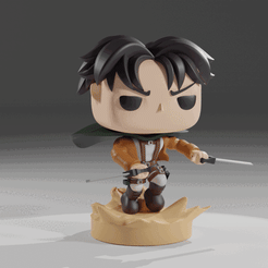 ezgif-5-cade07213c.gif Fichier STL Levi Ackerman Funko Pop de L'Attaque du Titan・Modèle à télécharger et à imprimer en 3D