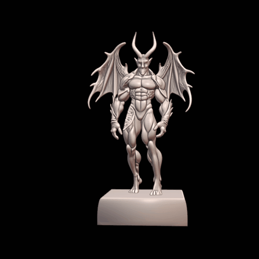 3Dアート 🎁 Demonic Winged Warrior – I441 Gift Bust Figure Unique