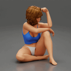 ezgif.com-gif-maker.gif Archivo 3D Mujer joven en bikini sentada Modelo de impresión 3D・Modelo para descargar y imprimir en 3D, 3DGeshaft