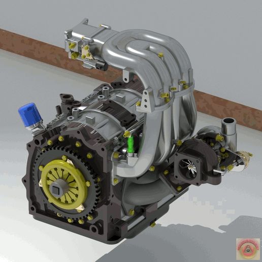 🚗 MAZDA RX7 13B WANKEL - ROTARY ENGINE・ STL File for 3D printing