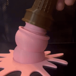 ice-cream.gif Archivo STL Contenedor de helado caído・Modelo para descargar y imprimir en 3D